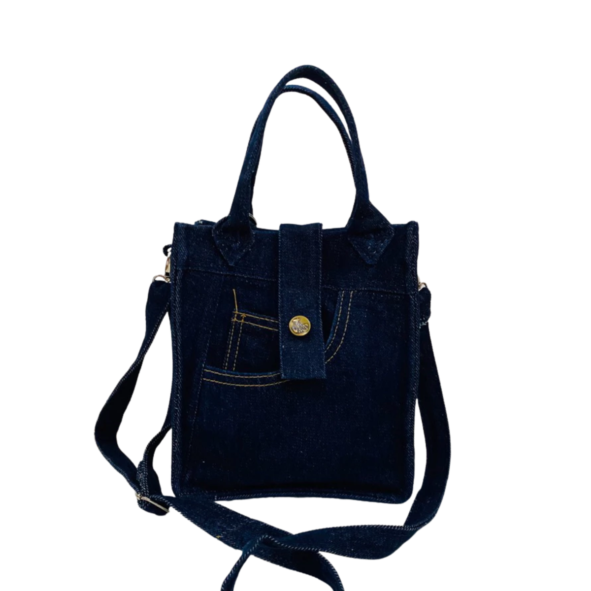 Handmade Upcycled Denim Standing Box Bag