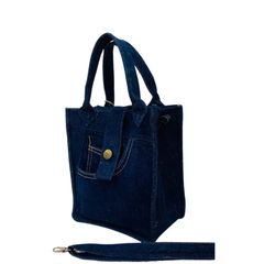 Handmade Upcycled Denim Standing Box Bag