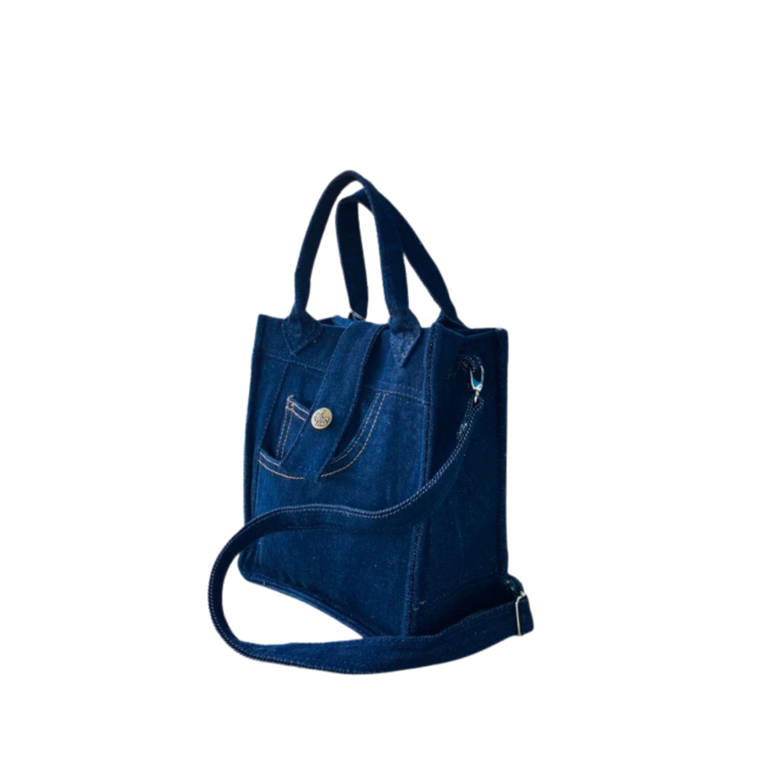 Handmade Upcycled Denim Standing Box Bag