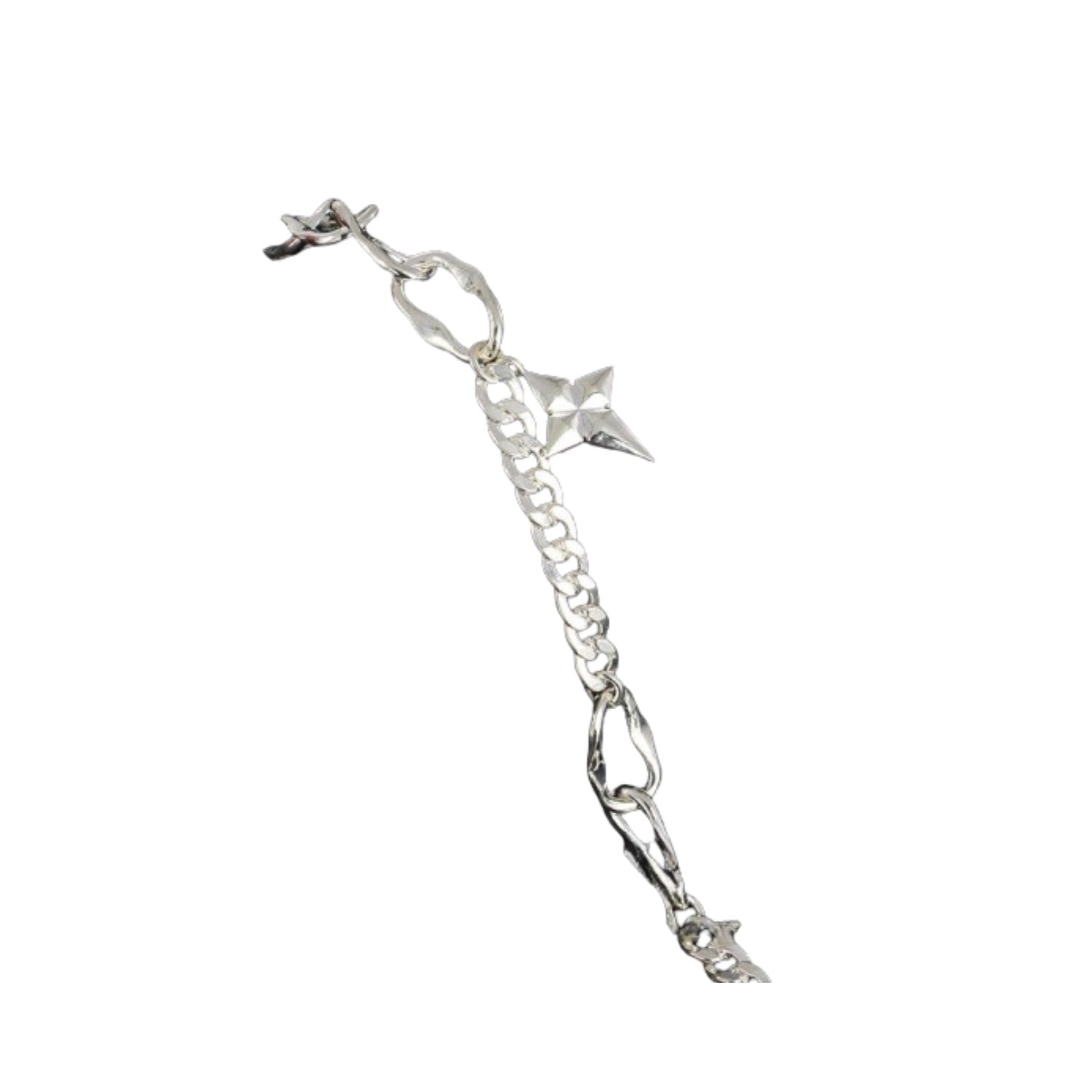 Star Pattern Handcrafted 925 Sterling Silver Bracelet