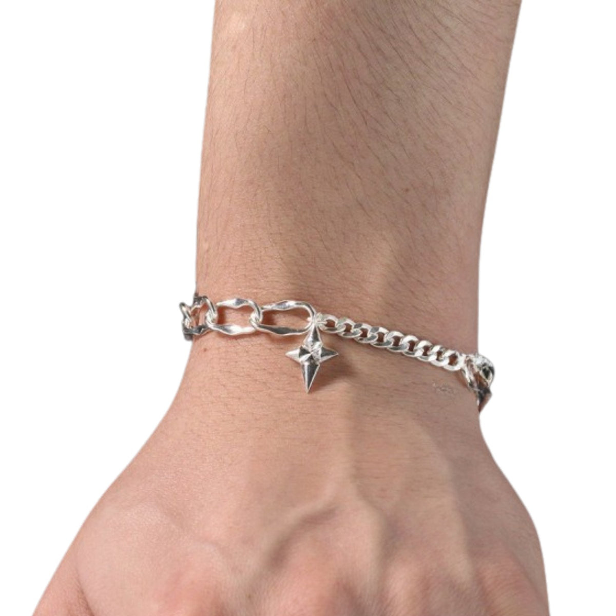 Star Pattern Handcrafted 925 Sterling Silver Bracelet