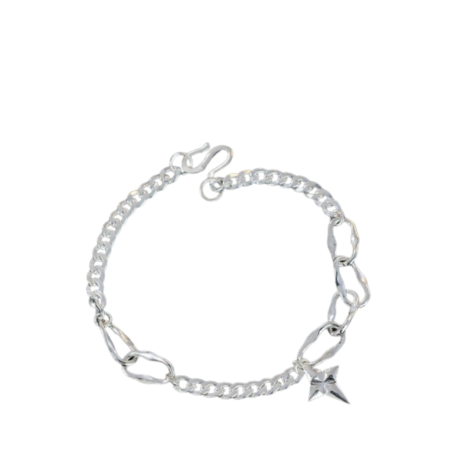 Star Pattern Handcrafted 925 Sterling Silver Bracelet