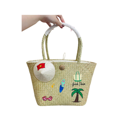 Stylish Beach Bag Made Of Sedge