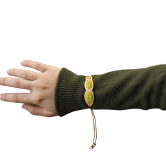 Three Leaf Bracelet With Embroidery