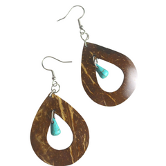 Turquoise Coconut Drop Earrings