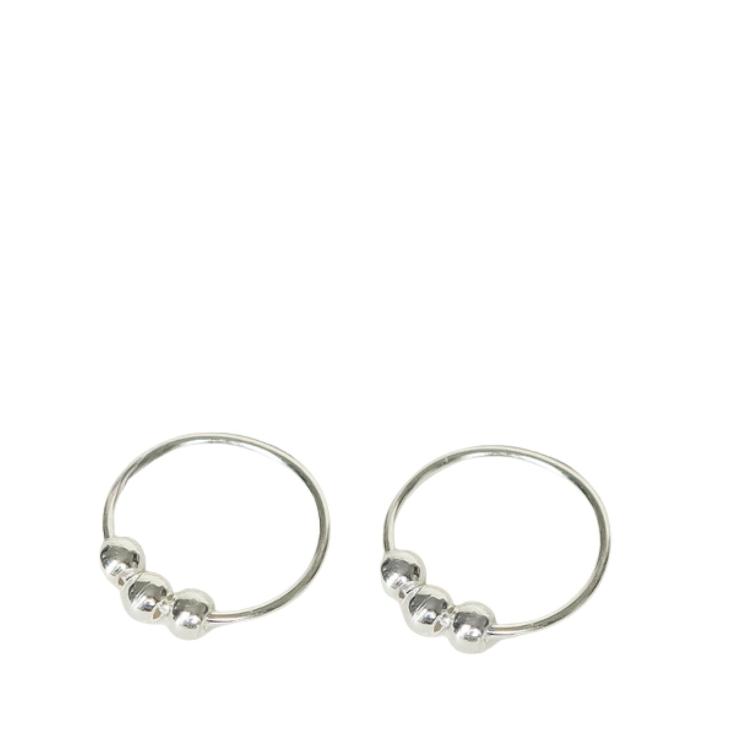 Three-Dot Hoop Earrings For Women Handcrafted 925 Sterling Silver