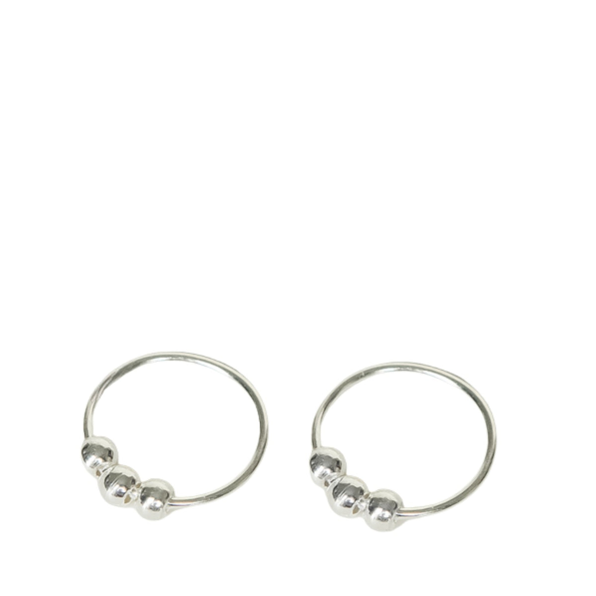 Three-Dot Hoop Earrings For Women Handcrafted 925 Sterling Silver