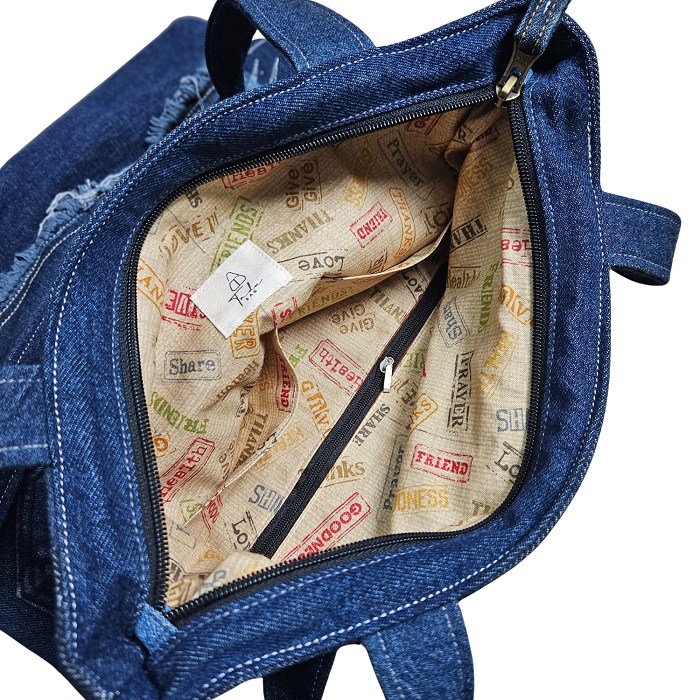 Handmade Upcycled Denim Tote Bag
