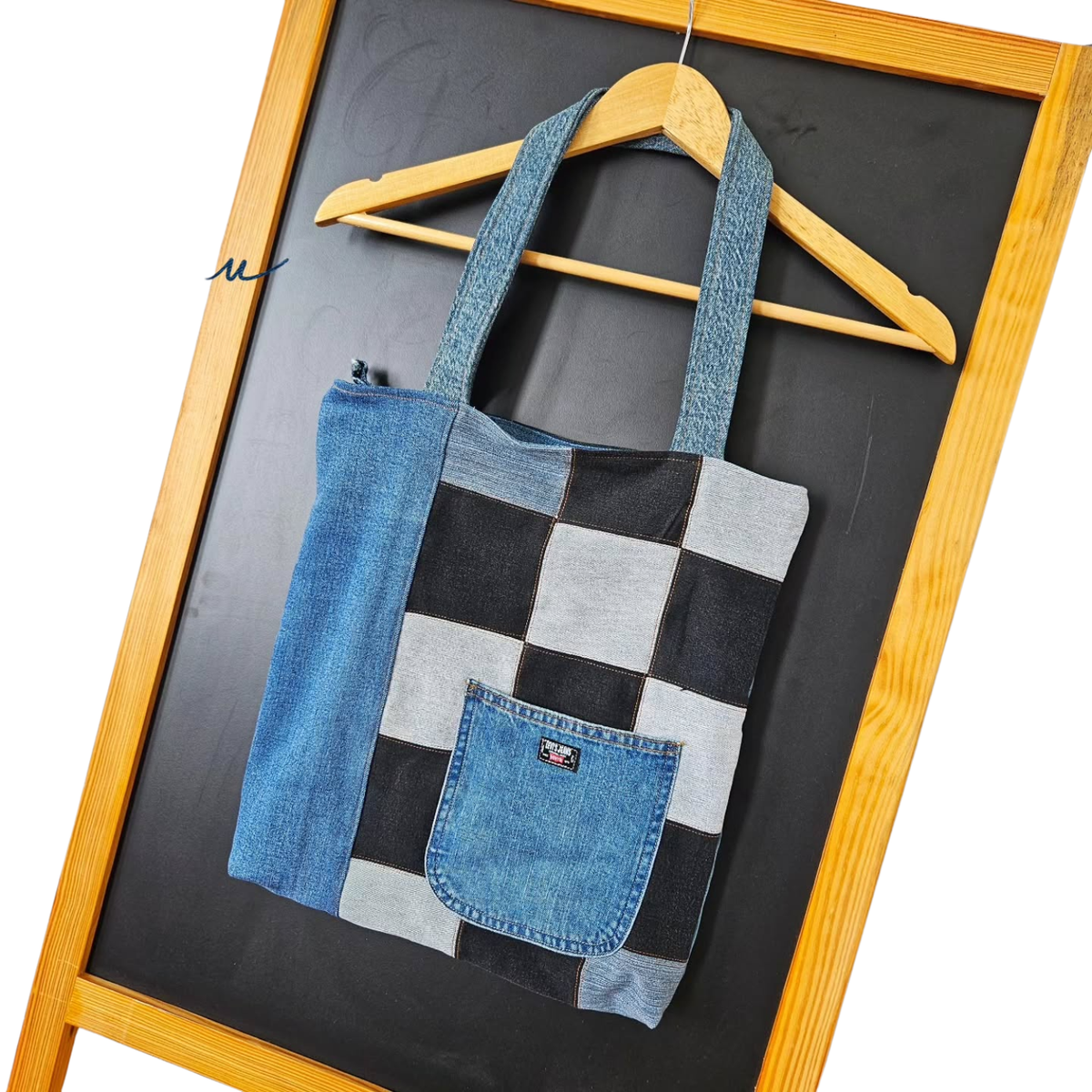 Handmade Upcycled Denim Tote Bag 2