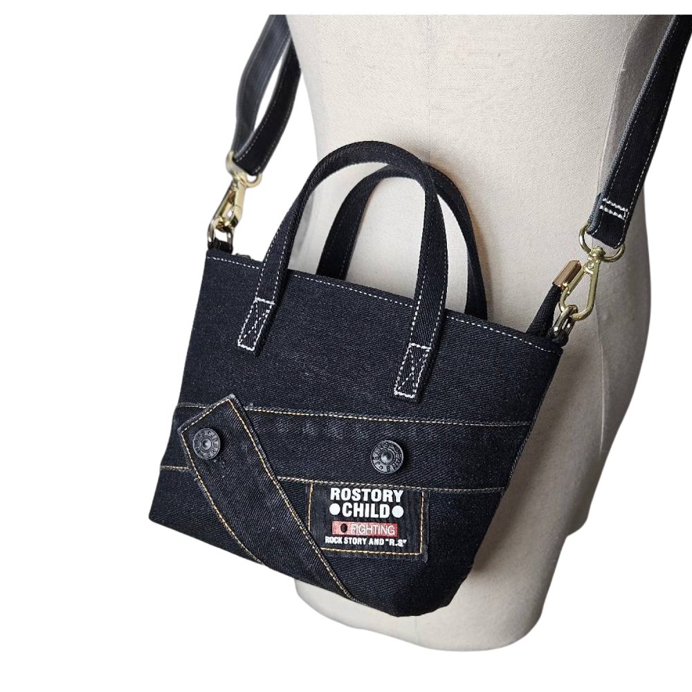 Handmade Upcycled Denim Tote Mini Bag