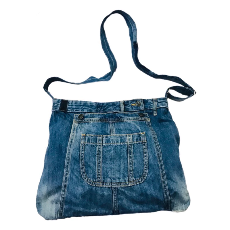 Handmade Upcycled Denim Travel Tote Bag