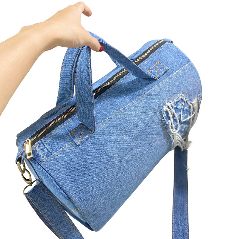 Handmade Upcycled Denim Travel Bag
