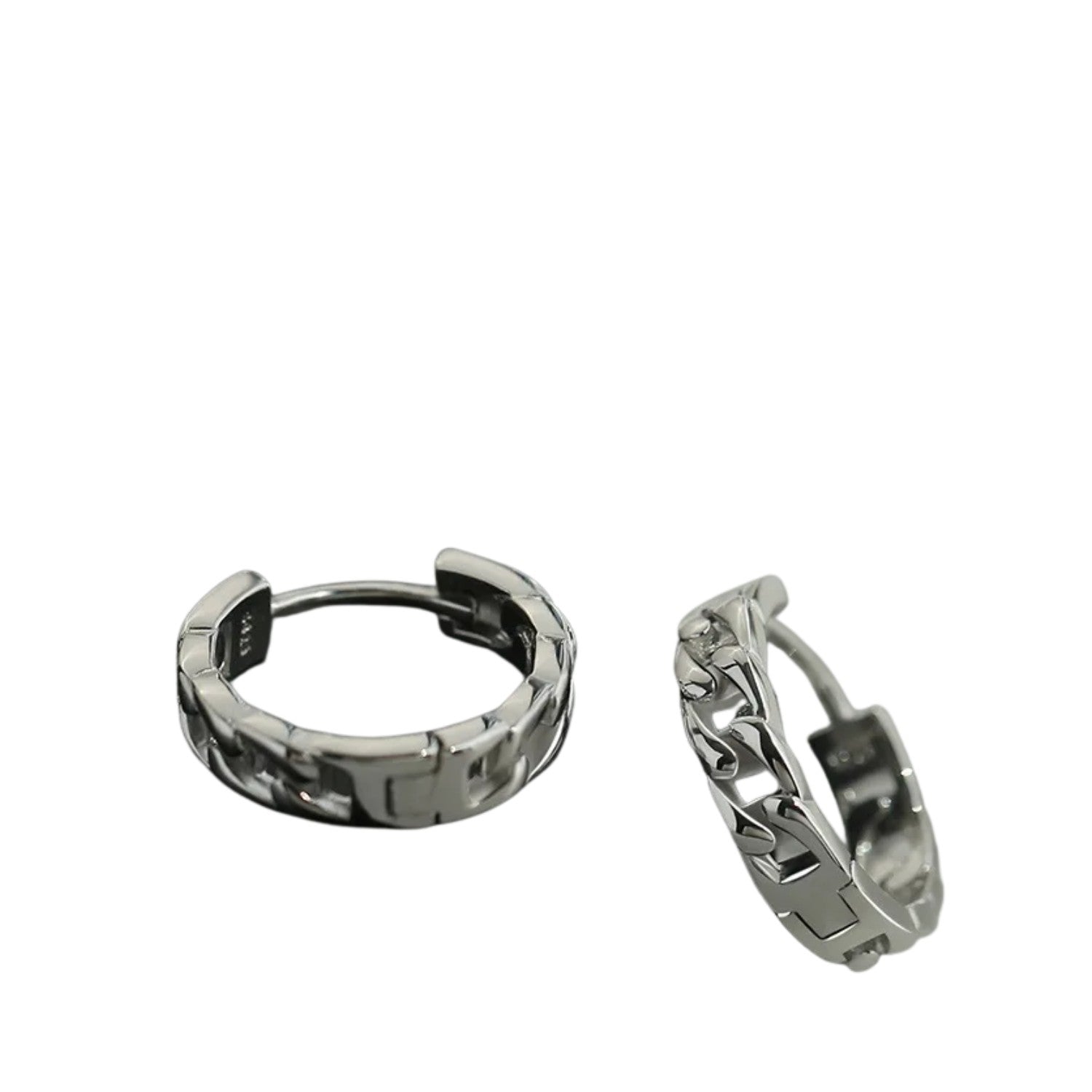 Twisted Men's Earrings Handcrafted 925 Sterling Silver