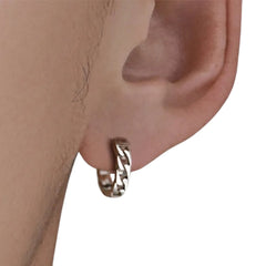 Twisted Men's Earrings Handcrafted 925 Sterling Silver