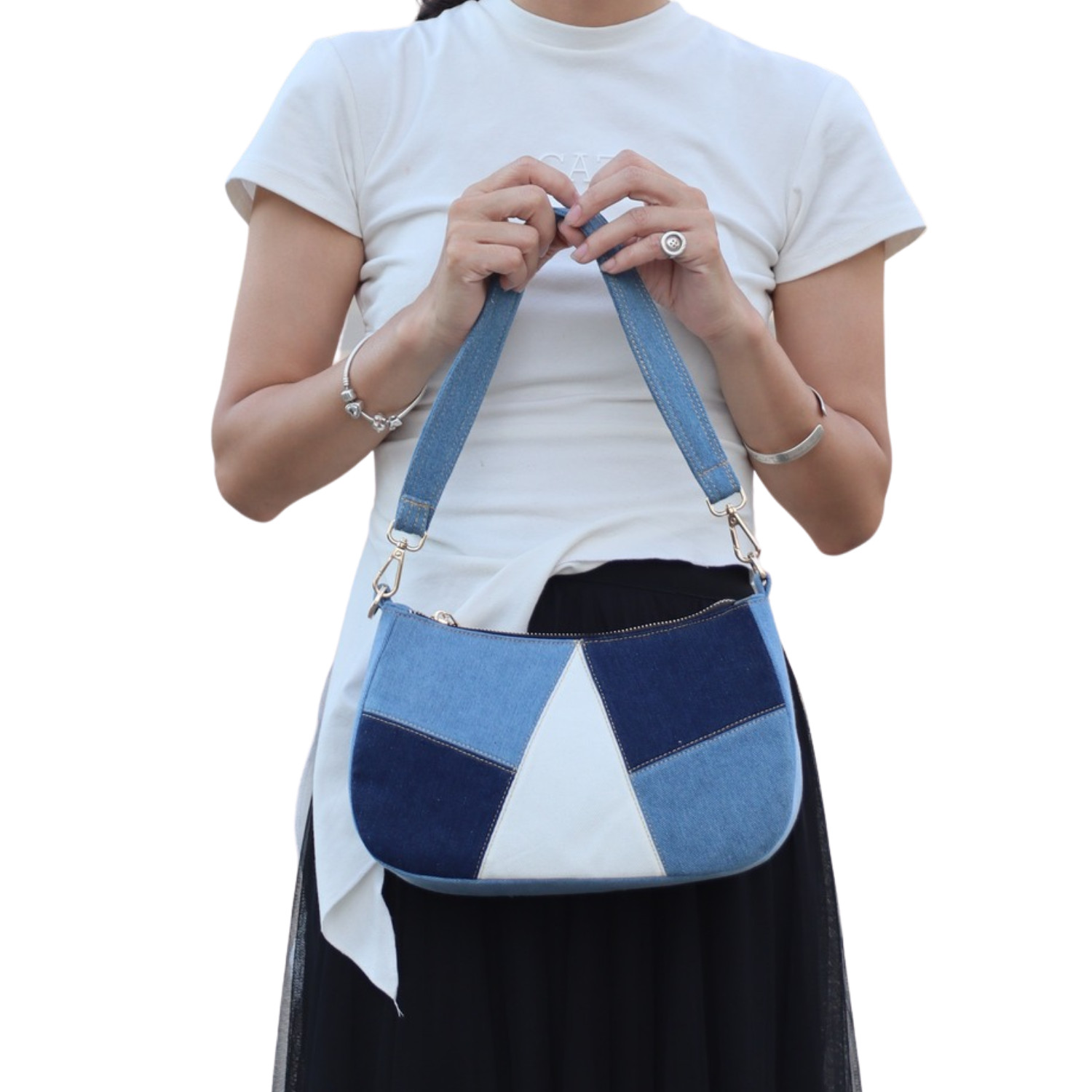 Handmade Upcycled Denim Underarm Bag