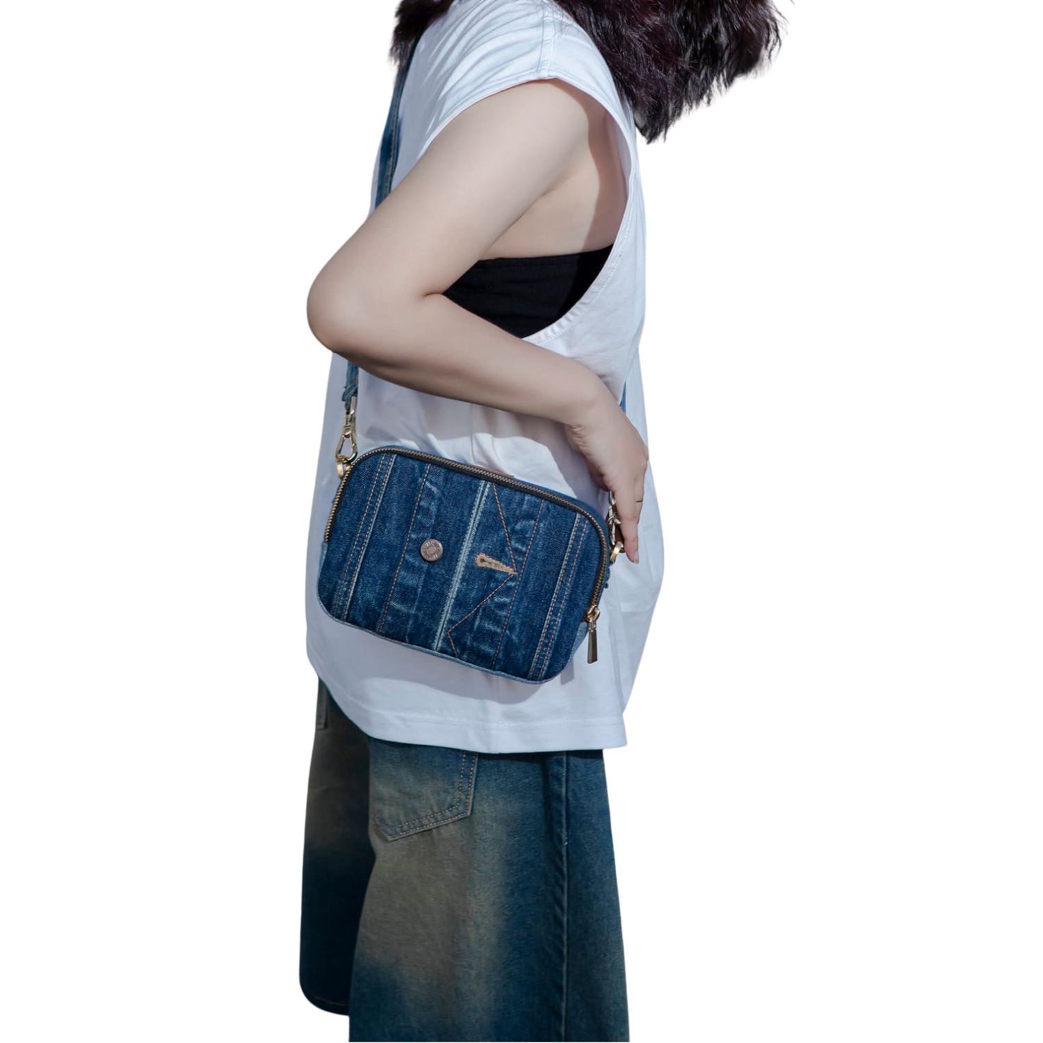 Handmade Upcycled Denim Vivi Box Bag