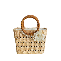 Water Hyacinth Bag With Rattan Handle 1