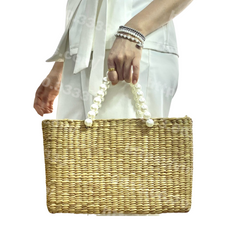 Water Hyacinth Bag With Jade Handle 2