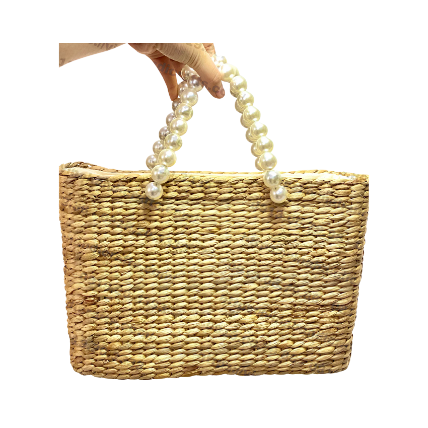 Water Hyacinth Bag With Jade Handle 2