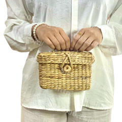 Water Hyacinth Box Handbag