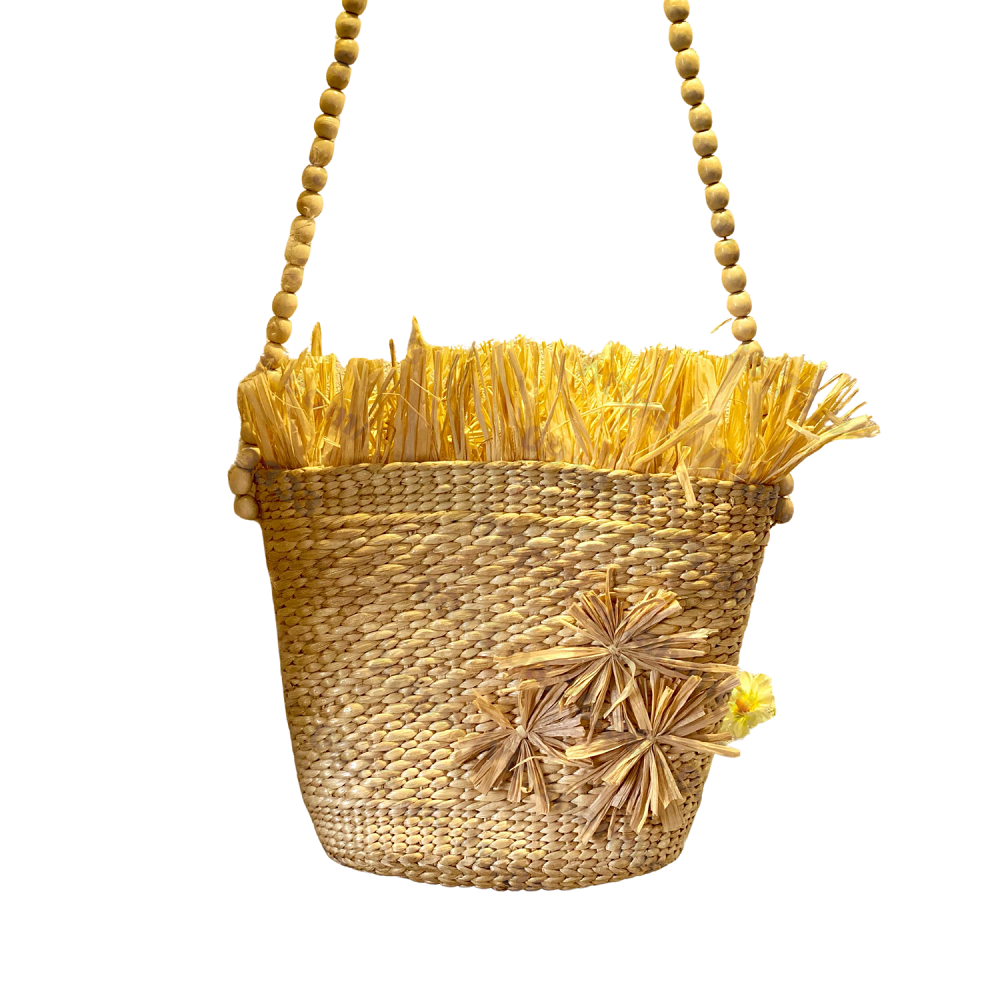 Water Hyacinth Bag With Wooden Handle 2