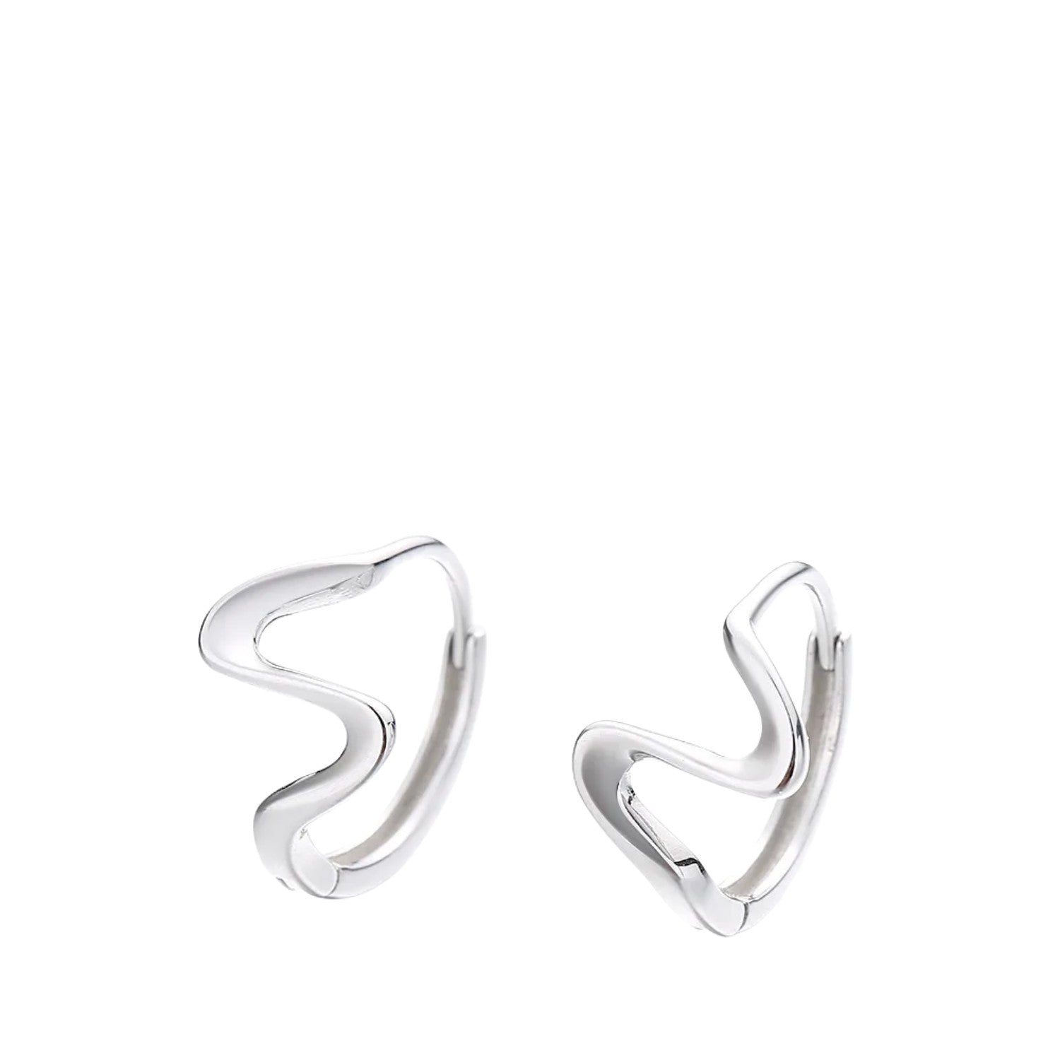 Wave-Shaped Earrings For Men And Women  Handcrafted 925 Sterling Silver