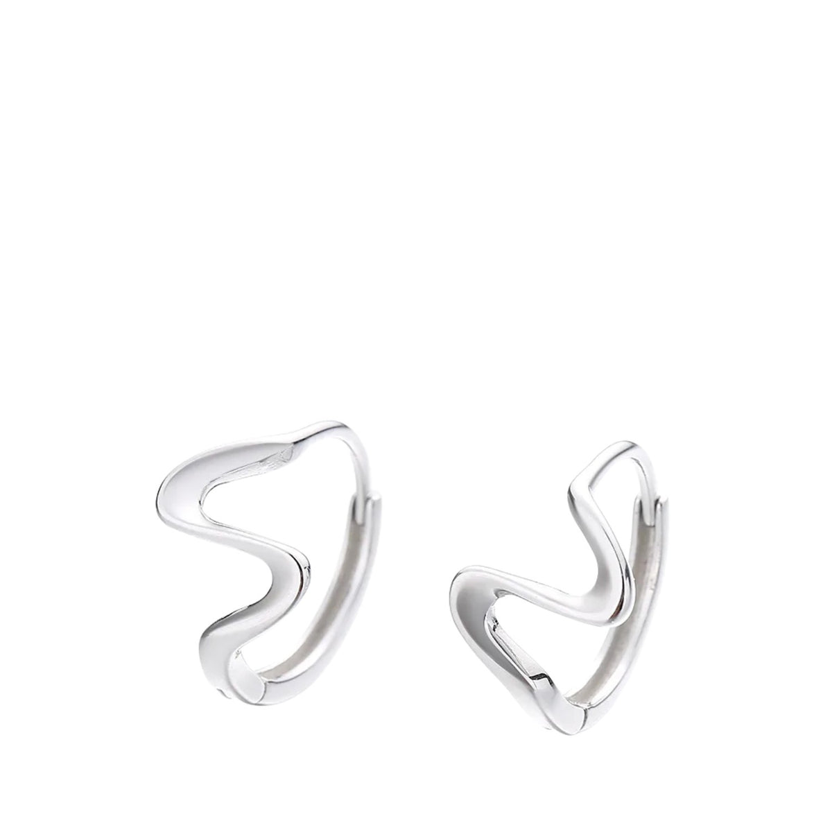 Wave-Shaped Earrings For Men And Women  Handcrafted 925 Sterling Silver