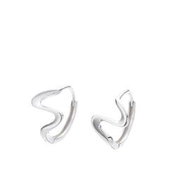 Wave-Shaped Earrings For Men And Women  Handcrafted 925 Sterling Silver