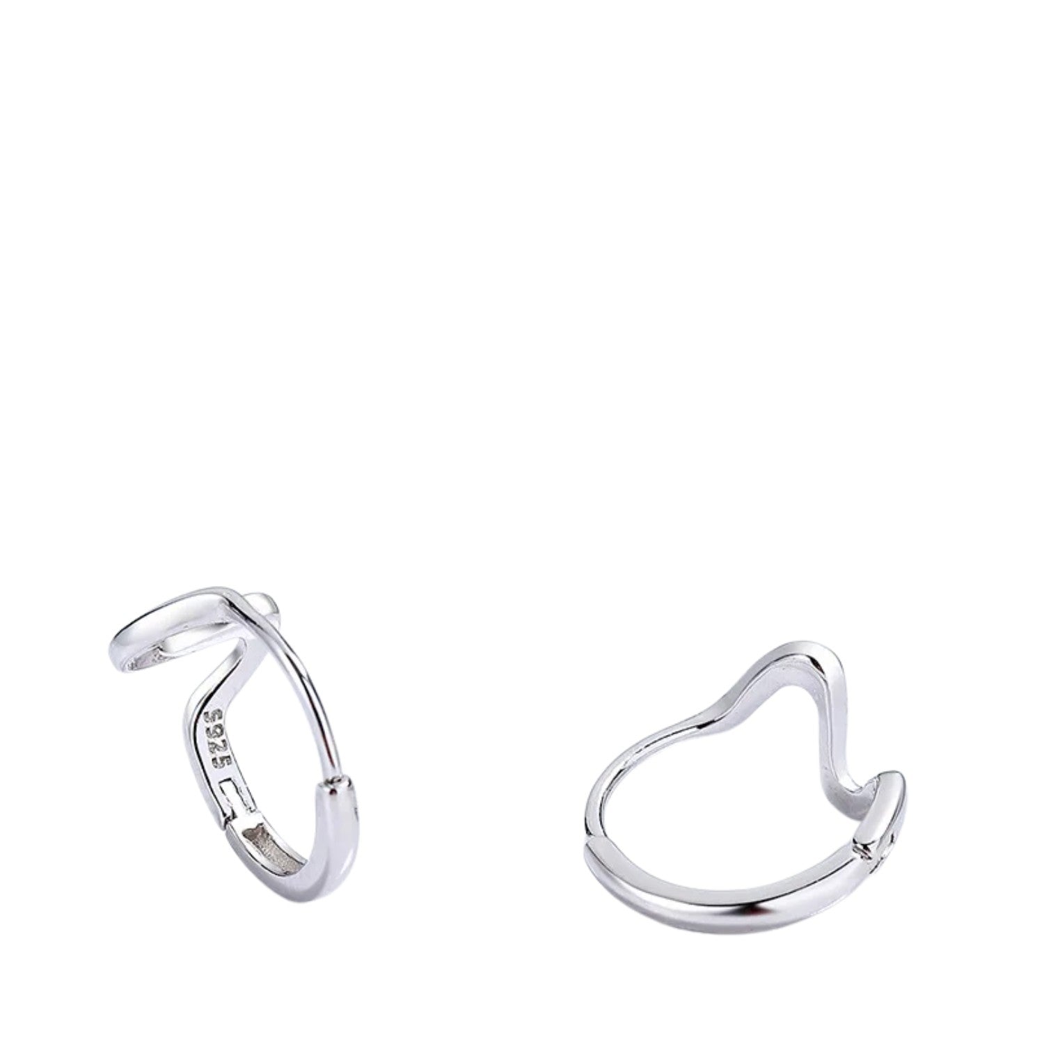 Wave-Shaped Earrings For Men And Women  Handcrafted 925 Sterling Silver
