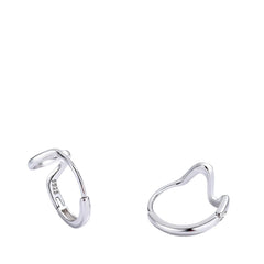 Wave-Shaped Earrings For Men And Women  Handcrafted 925 Sterling Silver