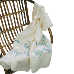 White Scarf Mulberry Silk Handcrafted