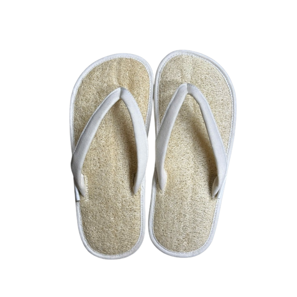 White Loofah Flip Flops