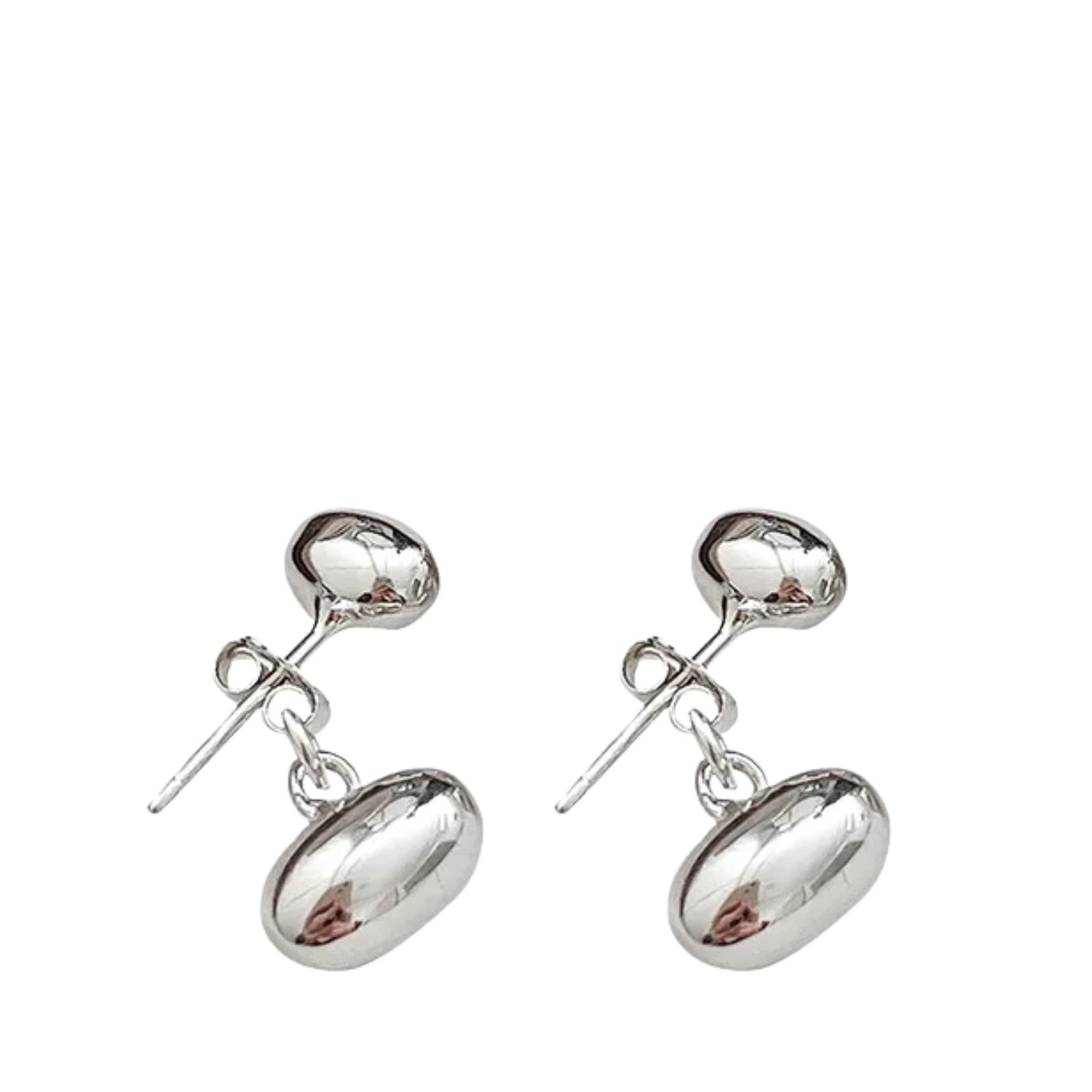 Women's Bean-Shaped Earrings Handcrafted 925 Sterling Silver