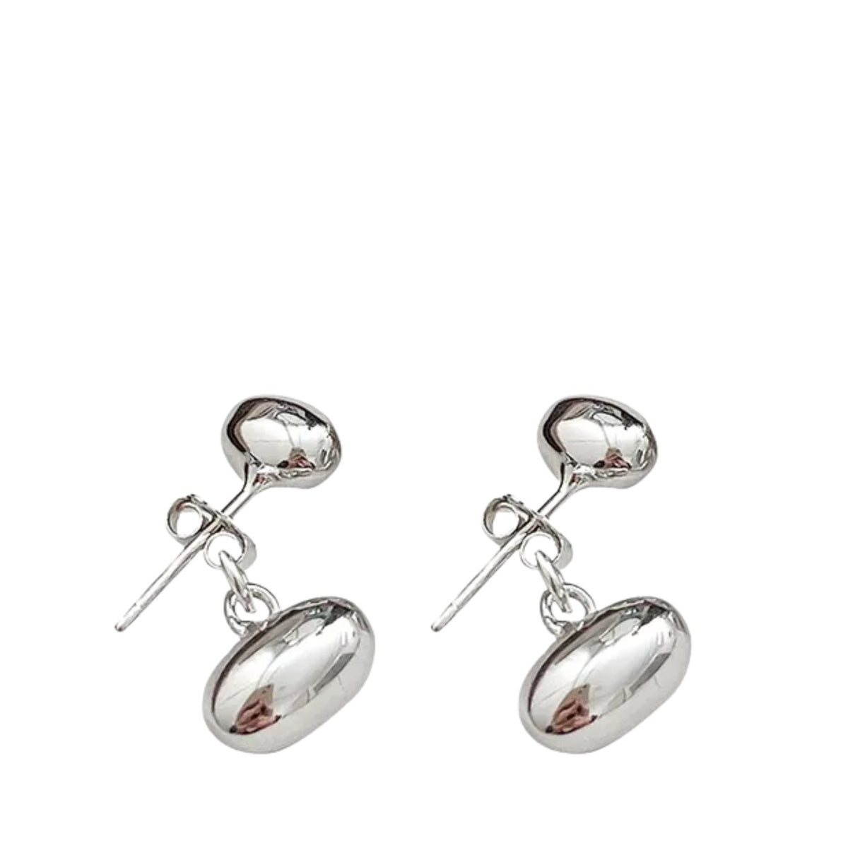 Women's Bean-Shaped Earrings Handcrafted 925 Sterling Silver