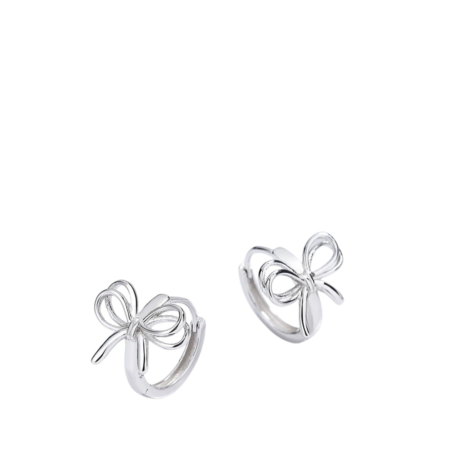 Women's Bow-Shaped Earrings Handcrafted 925 Sterling Silver