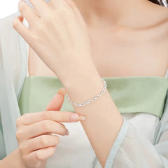 Women's Bracelet In The Shape Of A Bamboo Tree Handcrafted 999 Fine Silver
