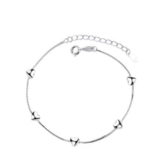 Women's Bracelet With Heart-Shaped Box Chain  Handcrafted 925 Sterling Silver