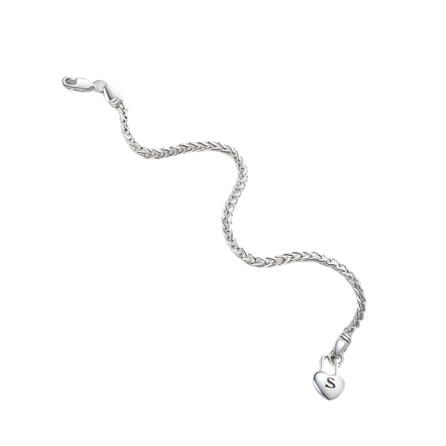 Women's Bracelet With Love Lock Design Handcrafted 925 Sterling Silver