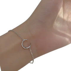 Women's Bracelet With Moon Design Handcrafted 925 Sterling Silver