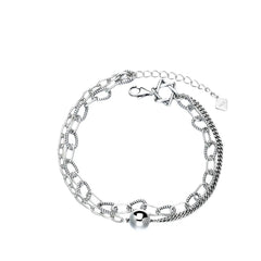 Women's Bracelet With Round Beads Handcrafted 925 Sterling Silver