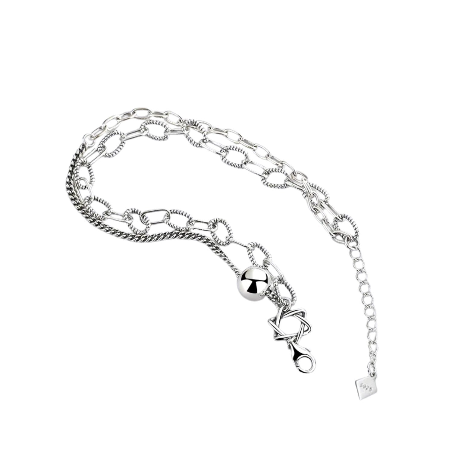 Women's Bracelet With Round Beads Handcrafted 925 Sterling Silver