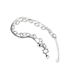Women's Bracelet With Round Beads Handcrafted 925 Sterling Silver