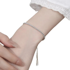 Women's Bracelet With Round Beads Handcrafted 925 Sterling Silver