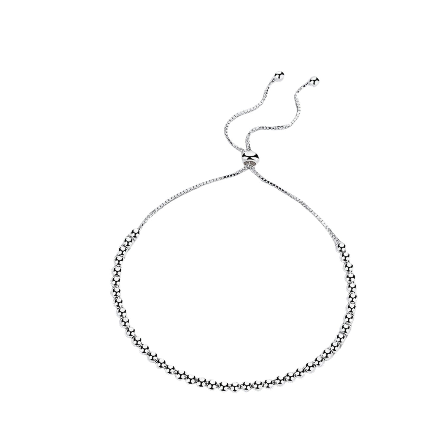 Women's Bracelet With Round Beads Handcrafted 925 Sterling Silver