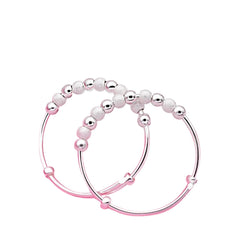 Women's Bracelet With Round Beads Handcrafted 999 Fine Silver