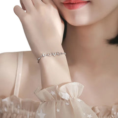 Women's Bracelet With The Word "Love" Handcrafted 925 Sterling Silver