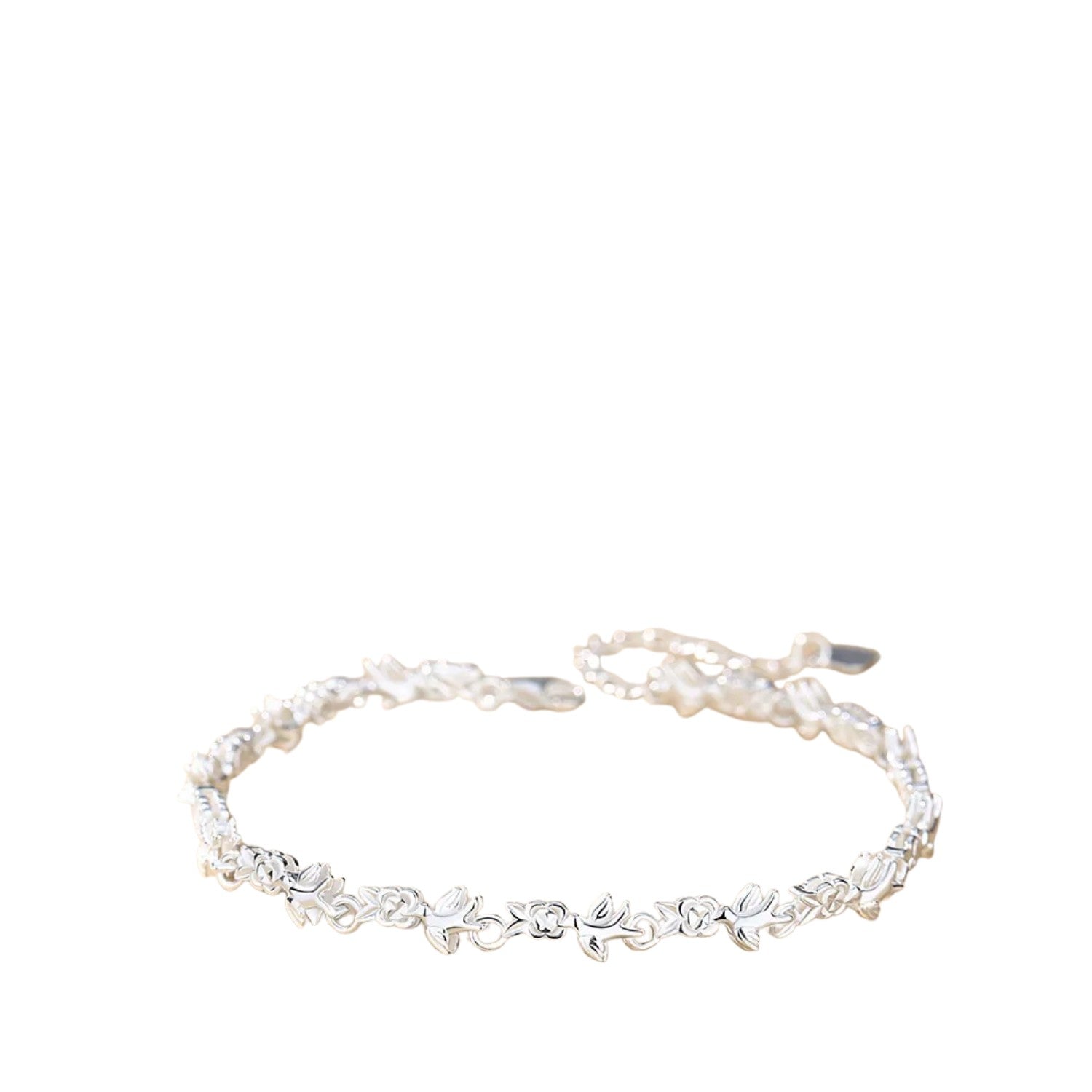 Women's Bracelet with Bird Design Handcrafted 999 Fine Silver