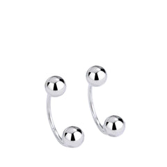 Women's C-shaped Earrings Handcrafted 925 Sterling Silver