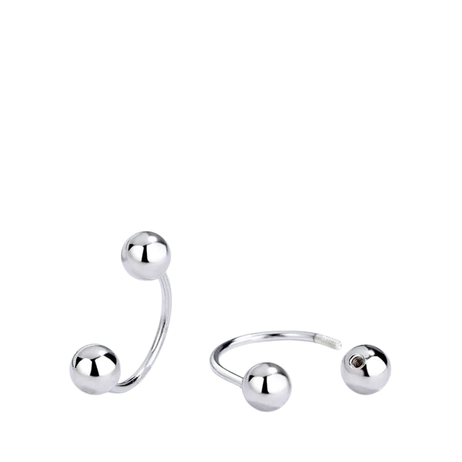 Women's C-shaped Earrings Handcrafted 925 Sterling Silver