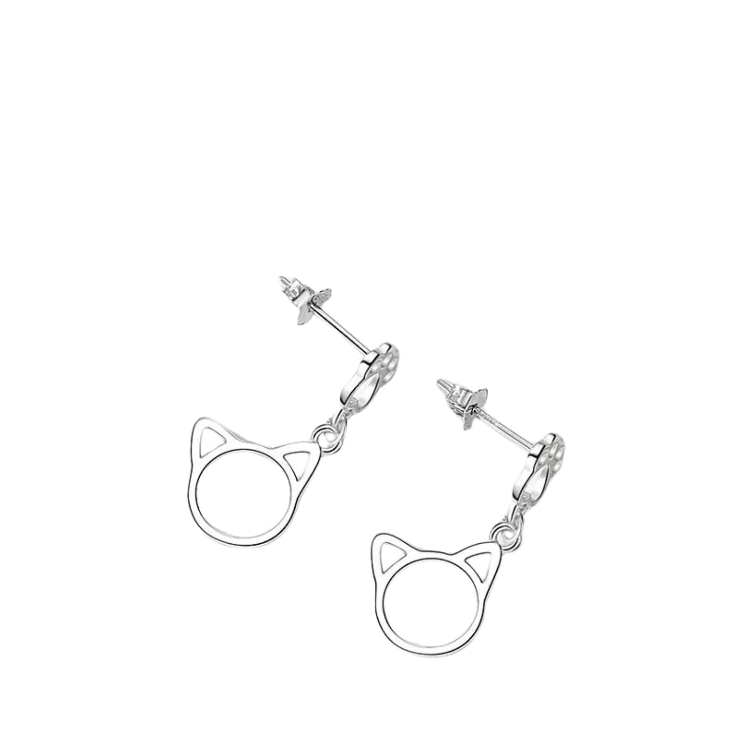 Women's Cat Paw Shaped Earrings Handcrafted 925 Sterling Silver